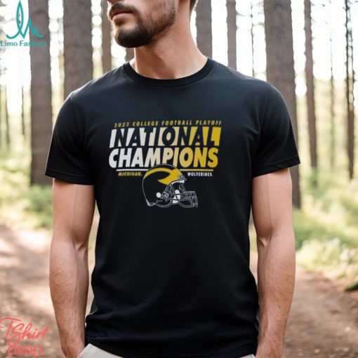 Michigan Wolverines College Football Playoff 2023 National Champions Helmet Shirt