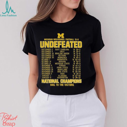 Michigan Wolverines College Football Playoff 2023 National Champions Perfect Season T Shirt