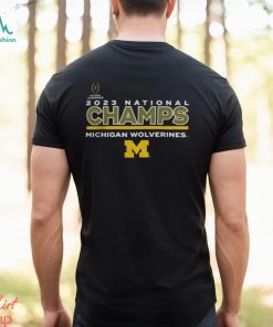 Michigan Wolverines College Football Playoff 2023 National Champions Performance Logo Shirt
