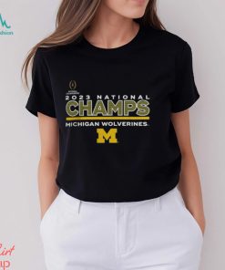 Michigan Wolverines College Football Playoff 2023 National Champions Performance Logo Shirt