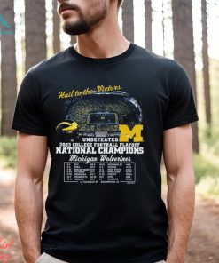 Michigan Wolverines College Football Playoff 2023 National Champions Schedule Shirt