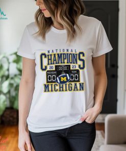 Michigan Wolverines College Football Playoff 2023 National Champions Scoreboard T Shirt