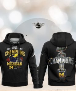 Michigan Wolverines College Football Playoff 2024 Rose Bowl Champions Hoodie