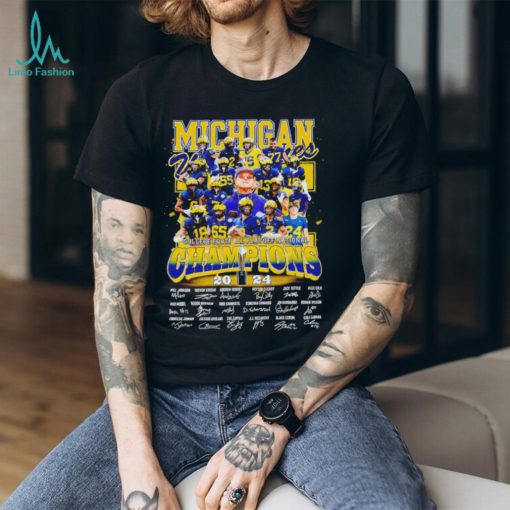 Michigan Wolverines College Football Playoff National Champions 2024 Signature T Shirt