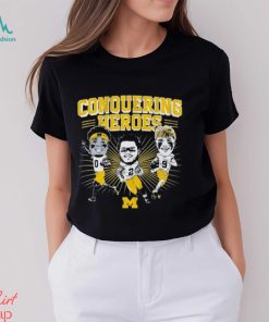 Michigan Wolverines Conquering Heroes 2023 Champions Caricatures Shirt