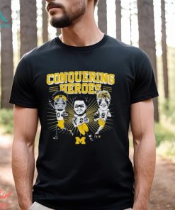 Michigan Wolverines Conquering Heroes 2023 Champions Caricatures Shirt