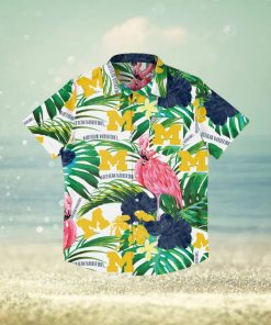 Michigan Wolverines Flamingo Hawaiian Shirt