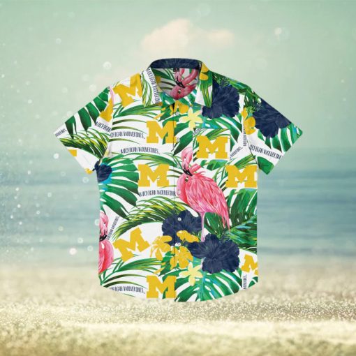 Michigan Wolverines Flamingo Hawaiian Shirt