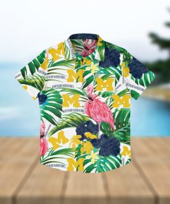 Michigan Wolverines Flamingo Hawaiian Shirt