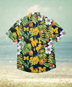 Michigan Wolverines Floral Hawaiian Shirt