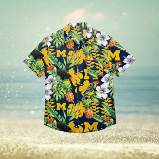 Michigan Wolverines Floral Hawaiian Shirt