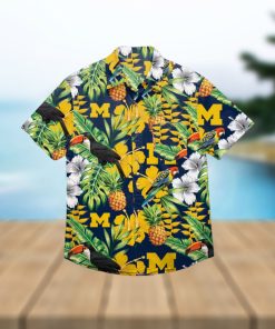 Michigan Wolverines Floral Hawaiian Shirt