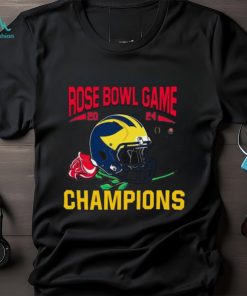 Michigan Wolverines Go Blue Rose Bowl Game 2024 Helmet Tee Shirt