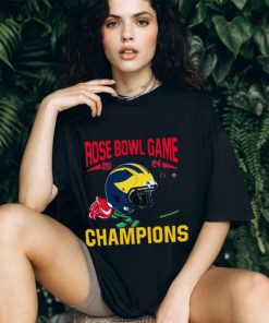 Michigan Wolverines Go Blue Rose Bowl Game 2024 Helmet Tee Shirt