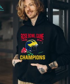 Michigan Wolverines Go Blue Rose Bowl Game 2024 Helmet Tee Shirt