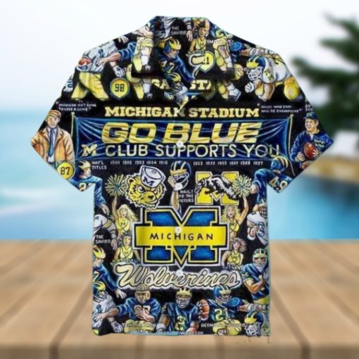 Michigan Wolverines Hawaiian Shirt, Michigan Stadium Go Blue NCAA Beachwear