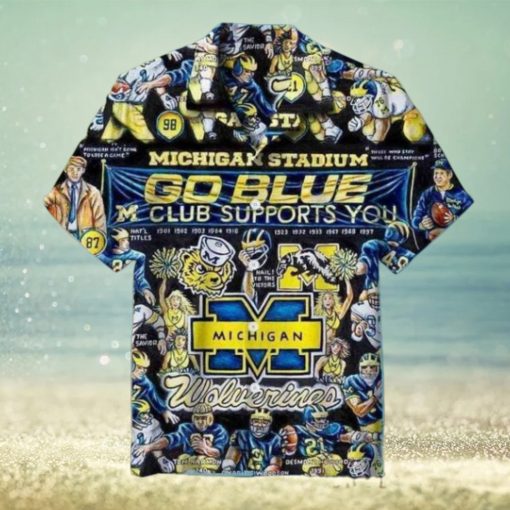 Michigan Wolverines Hawaiian Shirt, Michigan Stadium Go Blue NCAA Beachwear