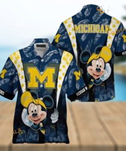 Michigan Wolverines Hawaiian Shirt Mickey Mouse, NCAA Apparel for Disney Fans