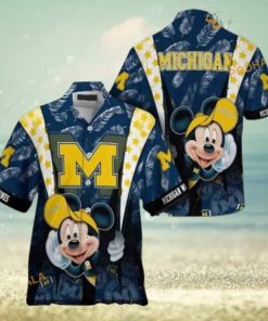 Michigan Wolverines Hawaiian Shirt Mickey Mouse, NCAA Apparel for Disney Fans