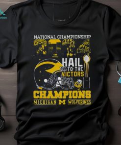 Michigan Wolverines Helmet Football 2024 National Championship Hail To The Victors Champions Shirt