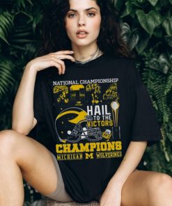 Michigan Wolverines Helmet Football 2024 National Championship Hail To The Victors Champions Shirt