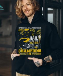 Michigan Wolverines Helmet Football 2024 National Championship Hail To The Victors Champions Shirt