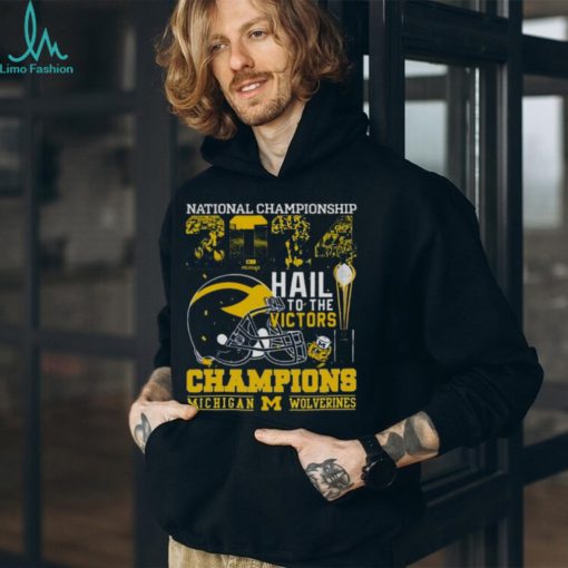 Michigan Wolverines Helmet Football 2024 National Championship Hail To The Victors Champions Shirt
