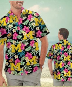 Michigan Wolverines Hibiscus Tropical Hawaiian Shirts