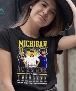Michigan Wolverines Jim Harbaugh 2015 2023 Thank you for the memories football coach signature poster shirt