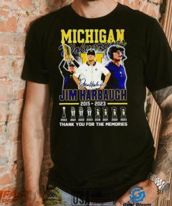 Michigan Wolverines Jim Harbaugh 2015 2023 Thank you for the memories football coach signature poster shirt