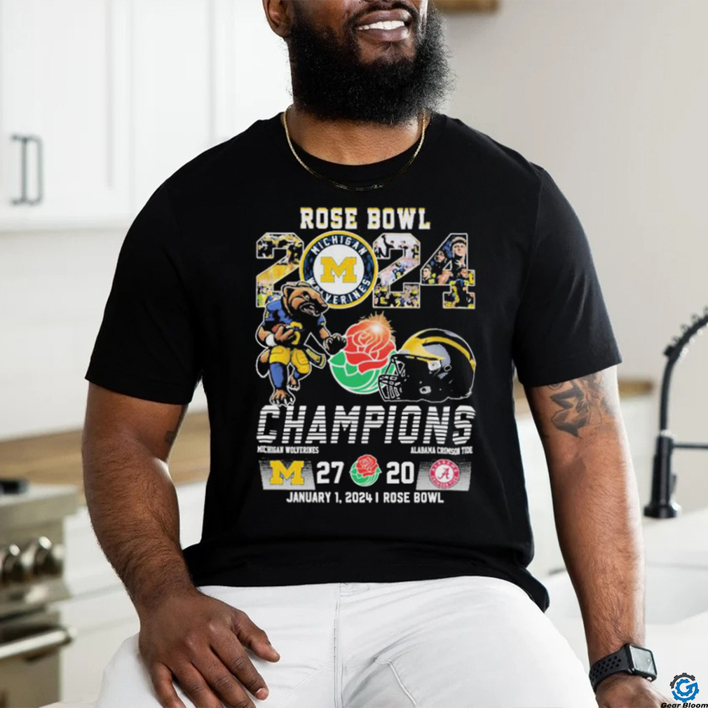 Michigan Wolverines Mascot 2024 Rose Bowl Champions 27 20 Alabama Shirt Michigan Wolverines Mascot 2024 Rose Bowl Champions 27 20 Alabama Shirt