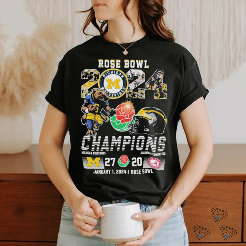 Michigan Wolverines Mascot 2024 Rose Bowl Champions 27 20 Alabama Shirt Michigan Wolverines Mascot 2024 Rose Bowl Champions 27 20 Alabama Shirt