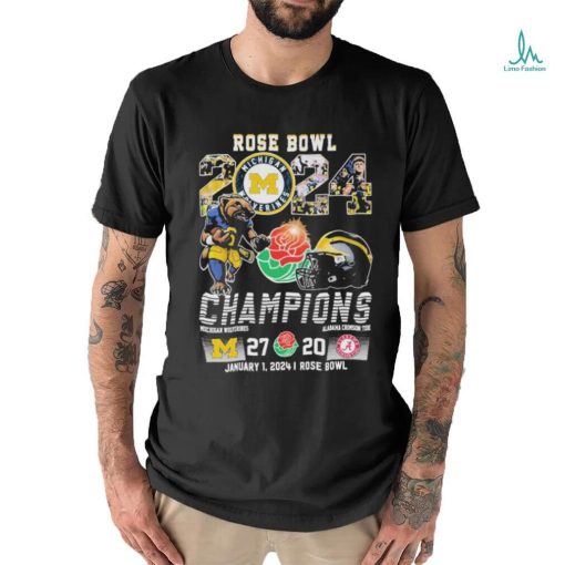 Michigan Wolverines Mascot 2024 Rose Bowl Champions 27 20 Alabama Shirt