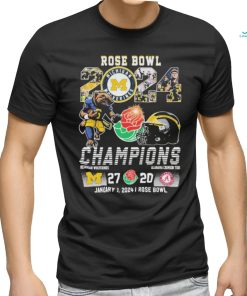 Michigan Wolverines Mascot 2024 Rose Bowl Champions 27 20 Alabama Shirt