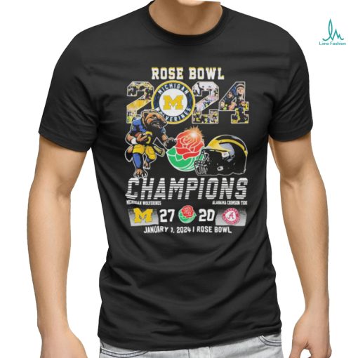 Michigan Wolverines Mascot 2024 Rose Bowl Champions 27 20 Alabama Shirt