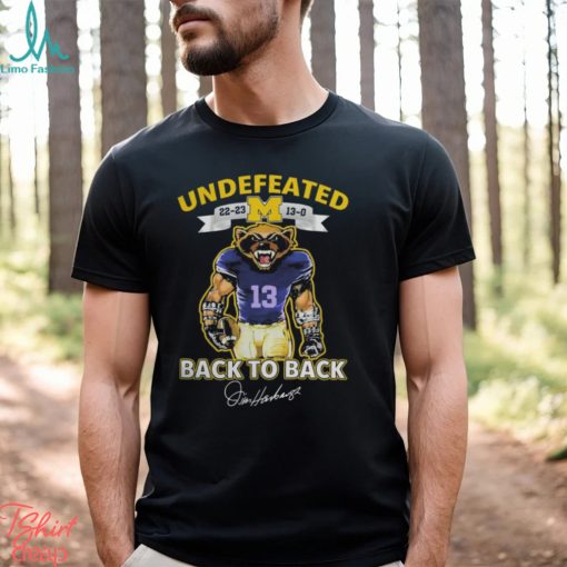 Michigan Wolverines Mascot Back to Back Undefeated 2022 2023 13 0 Signatures Shirt