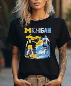 Michigan Wolverines Mc Carthy 9 Detroit Lions Goff 16 signatures t shirt
