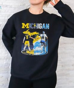 Michigan Wolverines Mc Carthy 9 Detroit Lions Goff 16 signatures t shirt