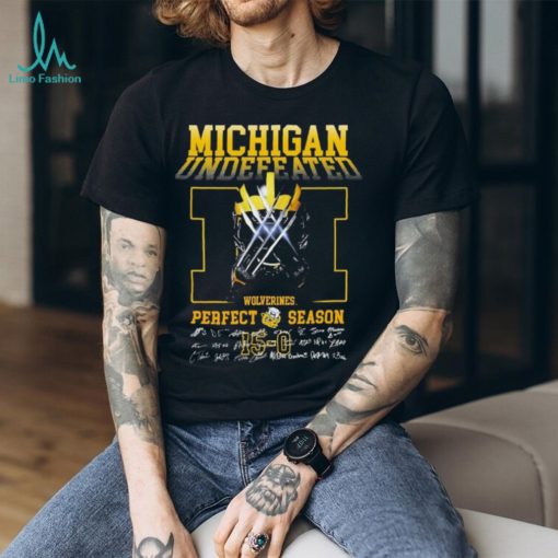Michigan Wolverines Mich M Undefeated Perfect Season 15 0 Signatures Shirt