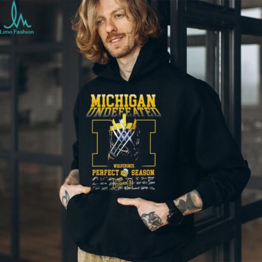 Michigan Wolverines Mich M Undefeated Perfect Season 15 0 Signatures Shirt