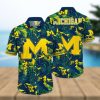 Michigan Wolverines Short Sleeve Button Up Tropical Hawaiian Shirt VER022