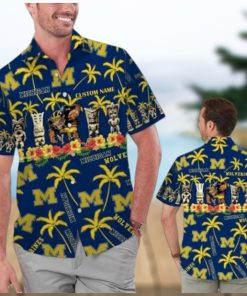 Michigan Wolverines Name Personalized Tropical Hawaiian Shirt