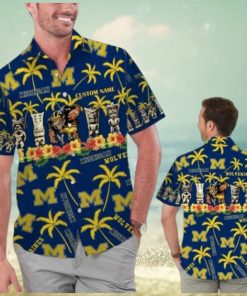 Michigan Wolverines Name Personalized Tropical Hawaiian Shirt