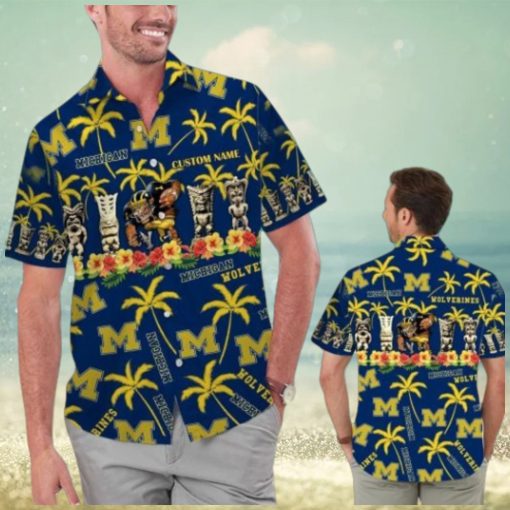 Michigan Wolverines Name Personalized Tropical Hawaiian Shirt