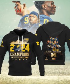 Michigan Wolverines National Champions 2024 Black Design Hoodie T Shirt