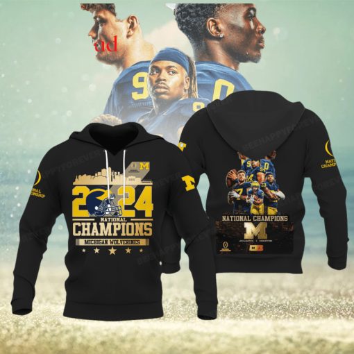 Michigan Wolverines National Champions 2024 Black Design Hoodie T Shirt