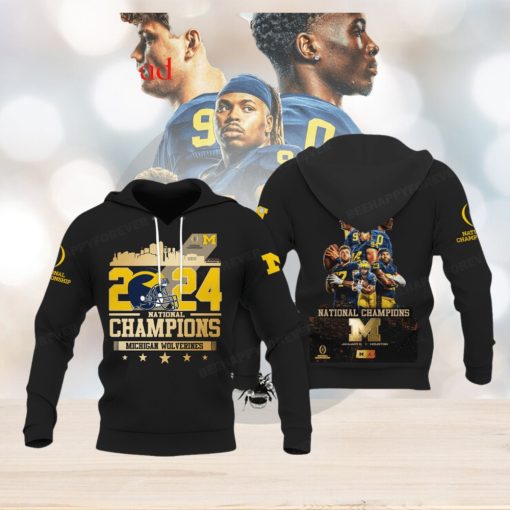 Michigan Wolverines National Champions 2024 Black Design Hoodie T Shirt