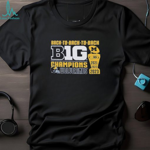 Michigan Wolverines Original Retro Brand Youth Back to Back to Back Big Ten Conference Champions T Shirt