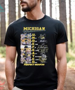 Michigan Wolverines Players Undefeated Perfect Season Signatures Shirt, hoodie, sweater, long sleeve and tank top Michigan Wolverines Players Undefeated Perfect Season Signatures Shirt