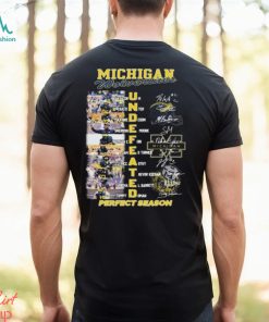Michigan Wolverines Players Undefeated Perfect Season Signatures Shirt, hoodie, sweater, long sleeve and tank top Michigan Wolverines Players Undefeated Perfect Season Signatures Shirt